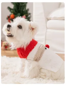 Warmer Weihnachts Hundepullover, süßer Rentier Fleece Pullover für kleine Hunde im Winter.