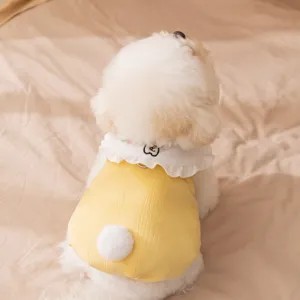 Haustier Cordsamt Polarfleece Hundeweste Mantel Winter Warme Rüschenkragen Jacke Mit Leinenbefestigung D-Ring Für Kleine Hunde