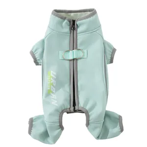 Winter warmer Hundejumpsuit vierbeinige Fleece Haustierkleidung mit Reißverschluss für Hunde.
