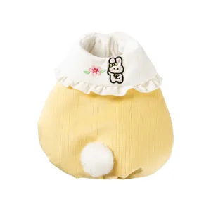 Süße Herbst Winter kleine Hunde Baumwollweste gerippter Kragen Kaninchen Bestickung warm