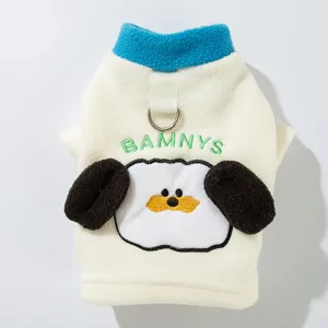 Cute cartoon dog pet fleece sweater autumn winter warm puppy two-legged clothes apparel