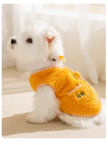 Jolie veste en polaire pour animal de compagnie, vêtements sans manches chaud automne.