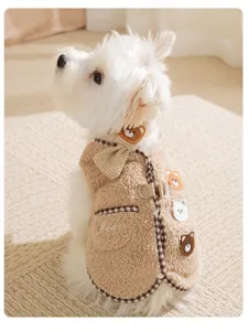 Gilet polaire d'hiver pour chien avec écharpe vêtements chauds pour chiot petit chien