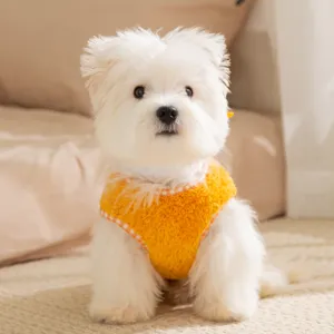 Gilet polaire confortable pour chiot petits chiens hiver vêtements mignons orange vif