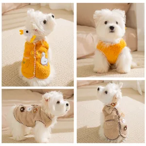 Gilet polaire d'hiver chaud pour petits chiens, vêtements mignons avec des animaux.