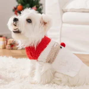 Schöner Weihnachtshundepullover für kleine Hunde, warme ärmellose Winter Haustierkleidung.