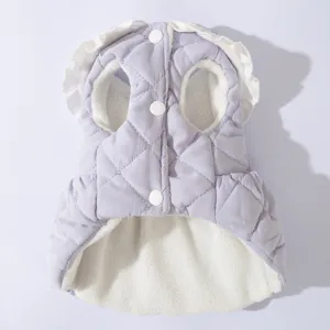 Winter warm pet princess dress, sweet quilted pet clothes with fleece lining for cats and dogs.