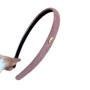 Autumn winter pink velvet headband simple fashion hair hoop women daily elegant hair accessory