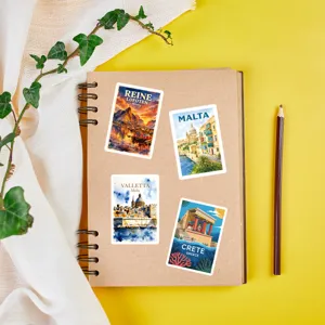 European travel scenic landscape waterproof stickers for journal notebook decoration