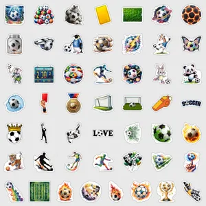 Set de 50 pegatinas impermeables de graffiti de fútbol, calcomanías creativas para botellas.