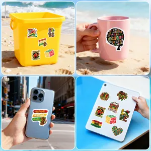 Autocollants étanches Juneteenth autocollant esthétique pour gourde téléphone 50pcs.