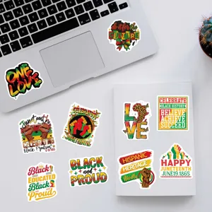 Autocollants imperméables Juneteenth autocollant pack pour ordinateur portable gourde