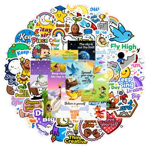 Inspirational quote doodle stickers pack waterproof aesthetic decals for water bottle phone 100pcs