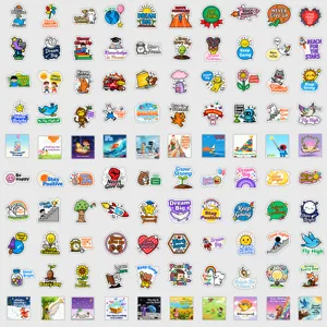 Waterproof motivational stickers pack for water bottles, phones, and laptop decoration.