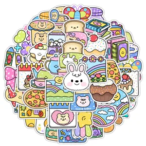 Jeu d'autocollants graffiti étanches de dessin animé, idéal pour décorer tasses et valises.