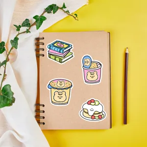 Adorables autocollants décoratifs graffiti ours kawaii pour bouteilles bagages carnets détail