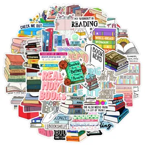Lot d'autocollants imperméables de lecture de livres pour ordinateur portable et agenda