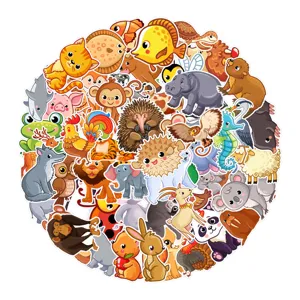 Lot d'autocollants animaux mignons, stickers imperméables pour ordinateur portable et téléphone.