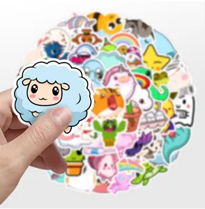 50 Pièces Mignons Autocollants De Dessin Animé Imperméables Vinyle Décalcomanies Pour Ordinateur