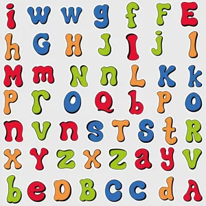 Autocollants alphabet de dessin animé colorés pour carnet et belle décoration murale.