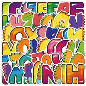 Autocollants chiffres lettres dinosaure dessin anime impermeable carnet mur autocollant deco