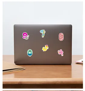 Jolis autocollants de chiffres de dessin animé imperméables pour ordinateur portable déco.