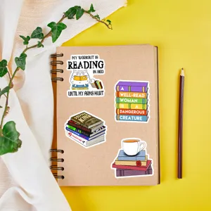 Lot d'autocollants imperméables de lecture de livres pour journal intime tablette ordinateur