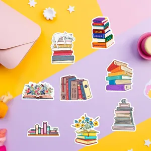 Autocollants decoratifs de lecture de livres impermeables, joli pack d'autocollants pour journal.