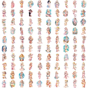 100pcs αυτοκόλλητα anime bikini κορίτσι αδιάβροχα χαριτωμένα αυτοκόλλητα κινούμενων σχεδίων