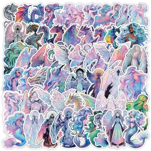 Fantasie Meerjungfrau Drache Engel Aufkleber Set wasserdichte Vinyl Aufkleber Skateboard