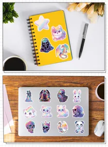 Süße Cartoon Hologramm Sticker für Tagebuch Laptop Skateboard wasserdichte Deko Aufkleber