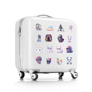 50 Stk. süße Cartoon holografische Aufkleber wasserdichte Vinyl Sticker für Koffer Skateboard