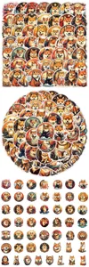 Χαριτωμένα αυτοκόλλητα γκράφιτι Shiba Inu, αδιάβλητα αυτοκόλλητα βινυλίου για φορητό.