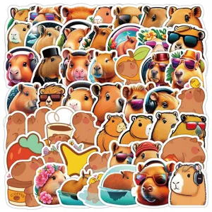 Cute capybara waterproof stickers decorative decals for luggage laptop water bottle DIY