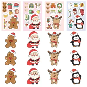 Christmas cartoon sticker set DIY face-changing puzzle Nordic style holiday party decor details