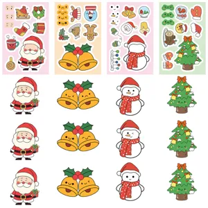 Nordic Christmas puzzle face-changing stickers, DIY parent-child Christmas tree graffiti.