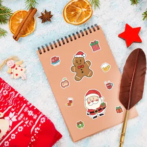 Christmas stickers set Nordic style holiday decoration DIY decal for kids 8pcs new.