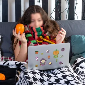 Halloween stickers laptop decoration cute cartoon pumpkin witch skull waterproof DIY decals set