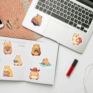 Cute capybara stickers waterproof vinyl decals for laptop water bottle luggage 50pcs