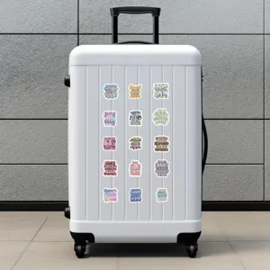 50pcs χαριτωμένα αυτοκόλλητα με εμπνευσμένες φράσεις αδιάβροχα βινυλίου για βαλίτσα λάπτοπ