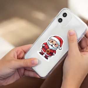 Cute Christmas Santa Claus waterproof decorative sticker for phone case and water bottle decor.