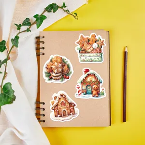 Christmas waterproof stickers gingerbread house journal decoration cute laptop decals