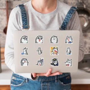 50pcs cute husky meme graffiti stickers for laptop water bottle waterproof vinyl decals