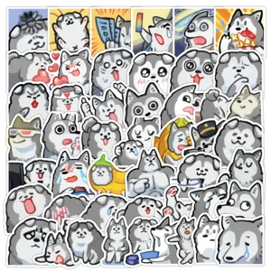 Cute Husky Meme Graffiti Stickers Waterproof Vinyl Decals Aesthetic Cartoon Animal Sticker Pack For Water Bottle Laptop