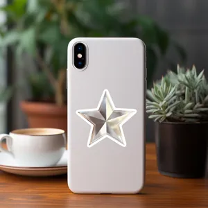 3D metallic star sticker for phone case, waterproof decorative decal for water bottle and stationery.