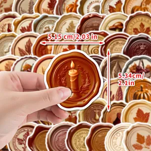 Nordic vintage wax seal stickers, waterproof decorative sticker for laptop and cup daily decor.