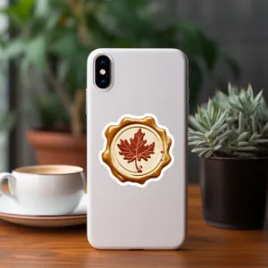 Nordic vintage maple leaf wax seal decorative sticker waterproof aesthetic laptop phone decal