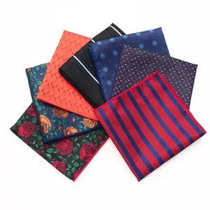Men's fashion jacquard pocket square assorted patterned handkerchief for formal suit wedding