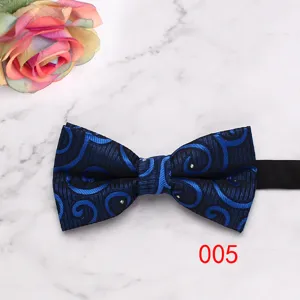 Blue patterned bow tie for men business suit wedding shirt accessories elegant neckwear