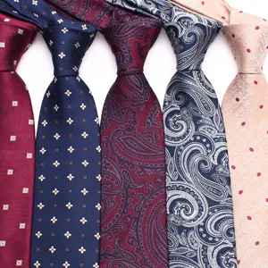 Men's Business Jacquard Necktie Paisley Floral Geometric Pattern Tie Classic Wedding Formal Suit Neckwear